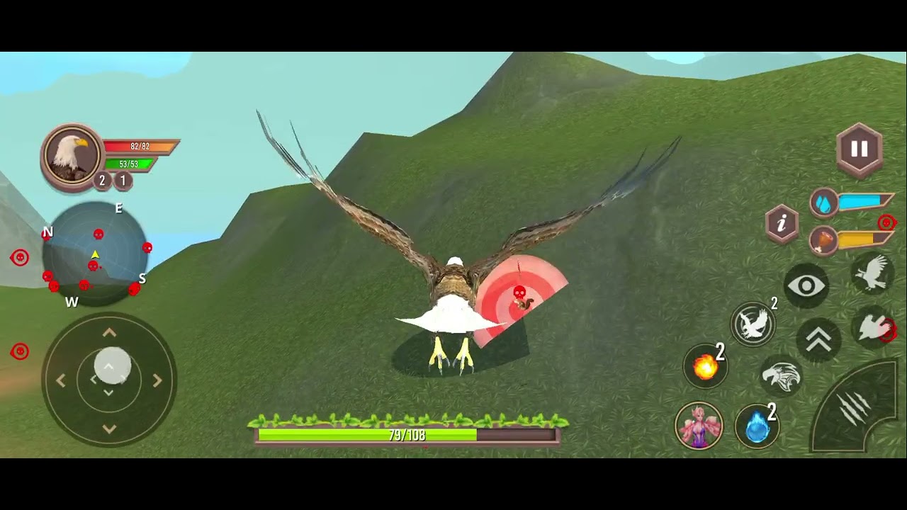 Eagle simulator 3d gaming video with fight with boar and wild pig 