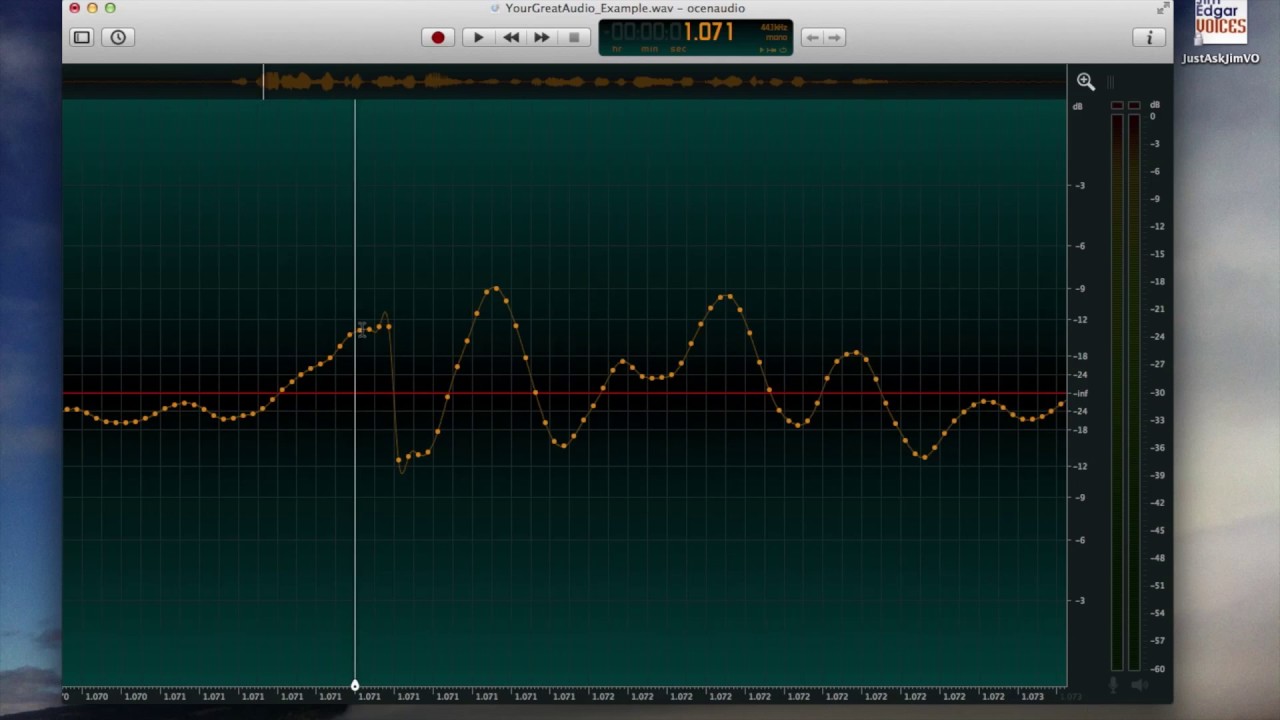 Using Ocenaudio - Extending Selection to Zero Cross