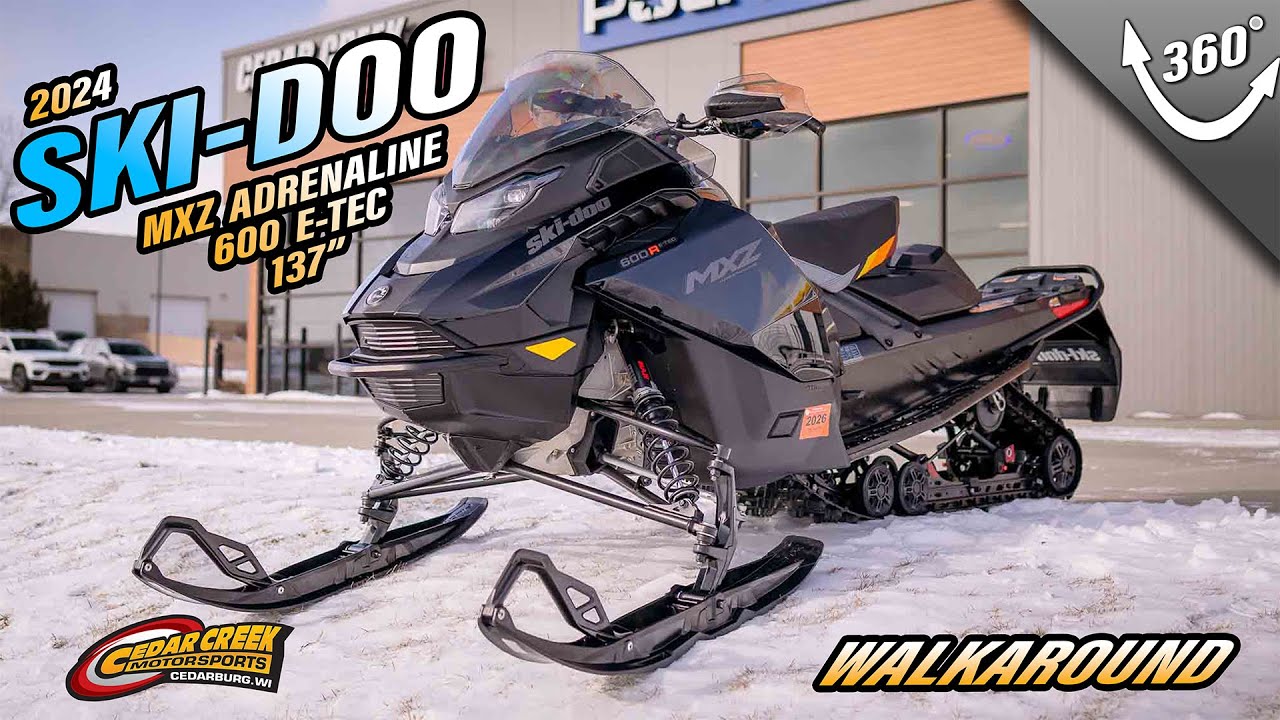 Walkaround | 2024 Ski-Doo MXZ® Adrenaline® Rotax® 600R E-TEC 137 RipSaw 1.25 Black