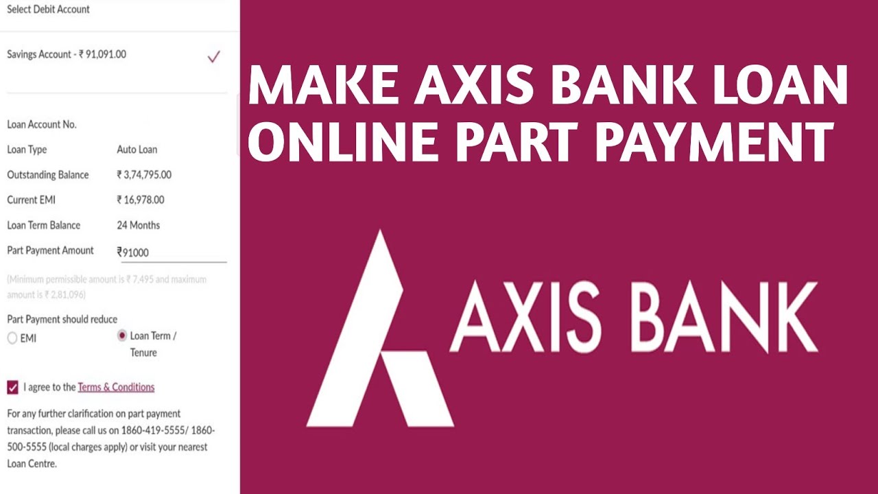 How to Make Axis Loan Online Part Payment | Axis Bank Loan Online Partial Payment