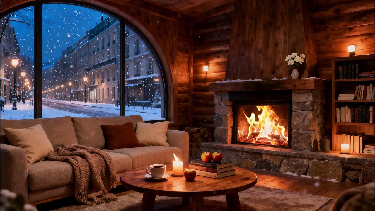 Relax & Unwind by the Fire 🔥 - Snowy Ambience for Study & Focus