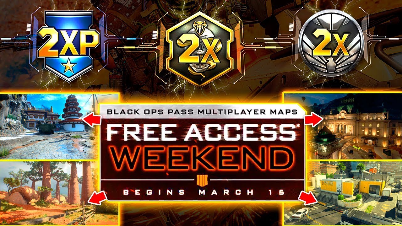 Black Ops 4: FREE DLC Maps + DOUBLE XP / Tiers / Merits Weekend! (Black Ops Pass Free Access)