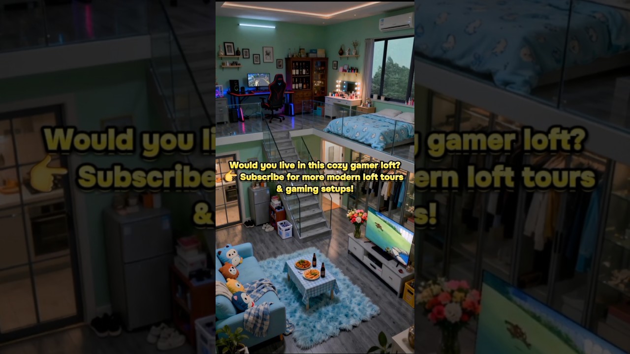 Modern Cozy Loft Apartment Tour | Gamer Setup + Small Space Living 