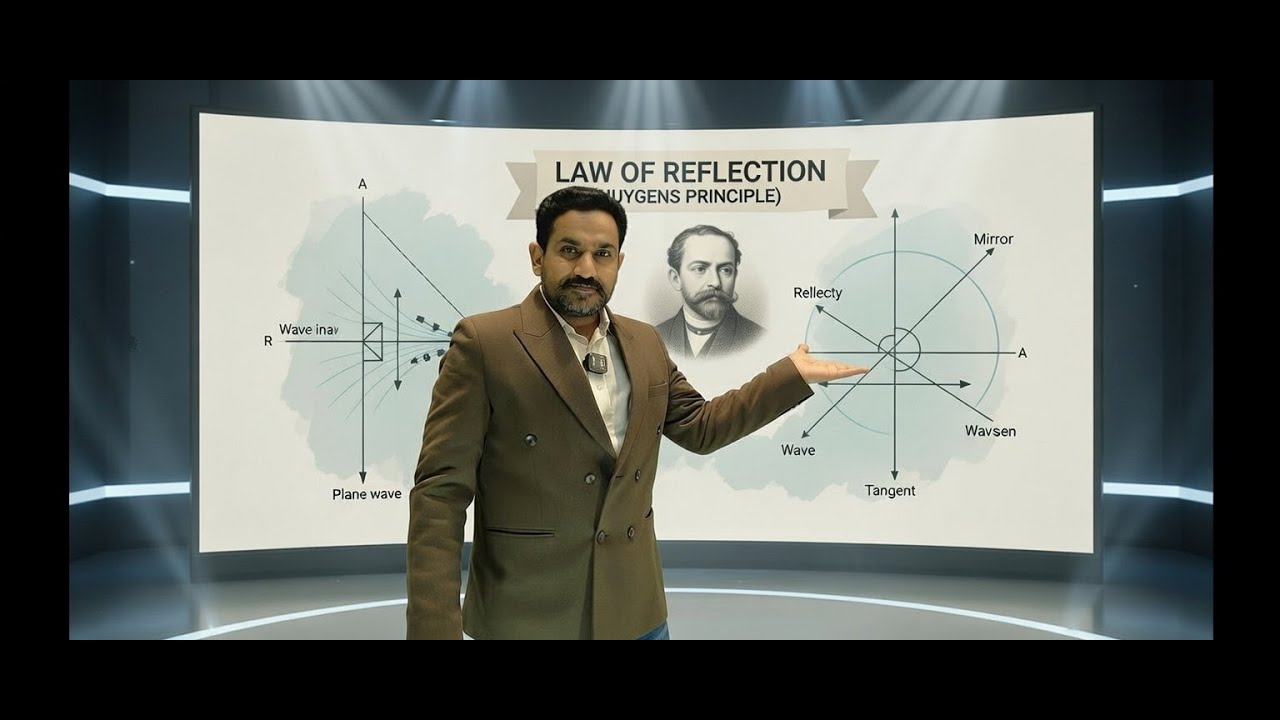 LAW OF REFLECTION USING HUYGENS PRINCIPLE (04)|SNELLS LAW OF REFLECTION|WAVE OPTICS CLASS 12 PHYSICS