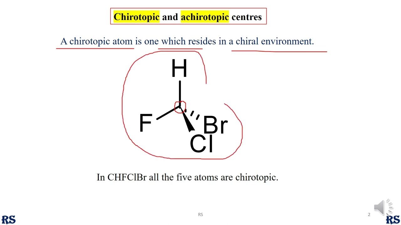 40. Chirotopic centre, achirotopic centre: Stereochemistry-16