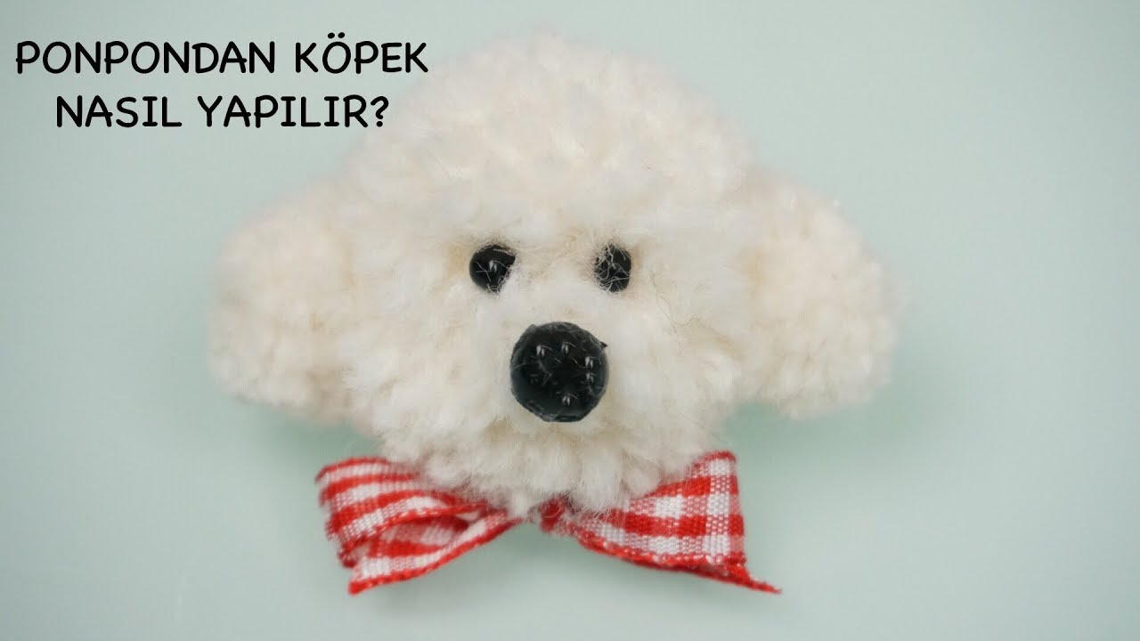 Çok kolay ponpon köpek/bere, patik, vb. çantaya tak yada anahtarlık, kalem süsü  yap/Figen  Ararat