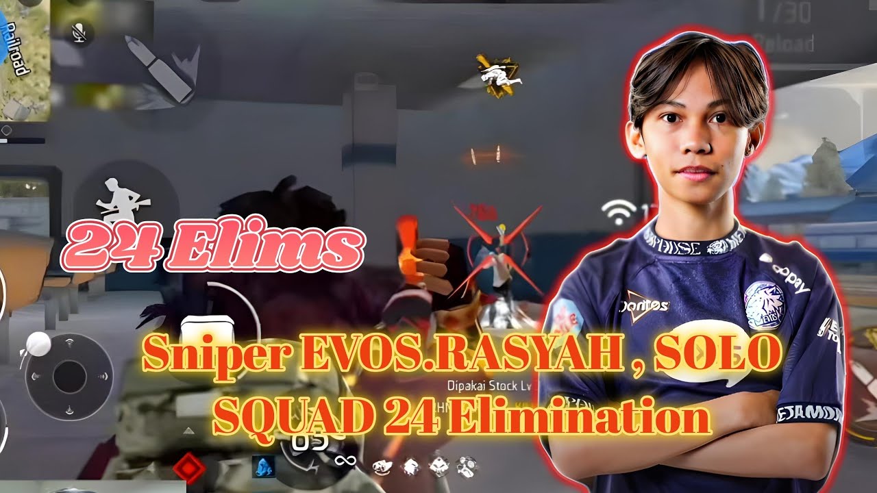 Sniper EVOS.RASYAH , SOLO SQUAD 24 Elimination#evos#ffwssea2026#freefire