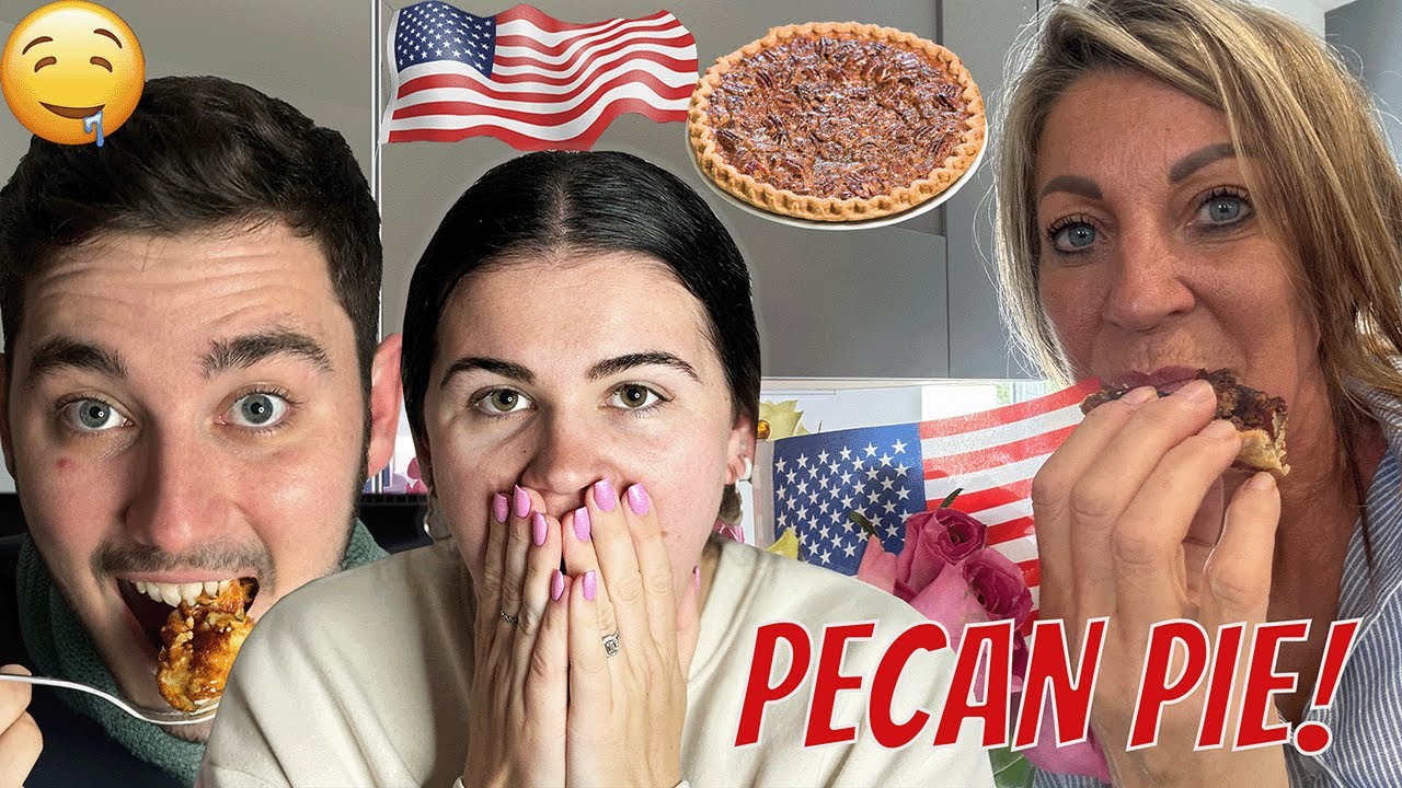 Brits try to make PECAN PIE for the first time!