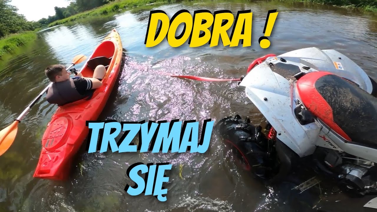 Ciągniemy Kajak najmocniejszym quadem przeprawowym - Can Am Renegade 1000r XMR vs Kajak - 91 koni