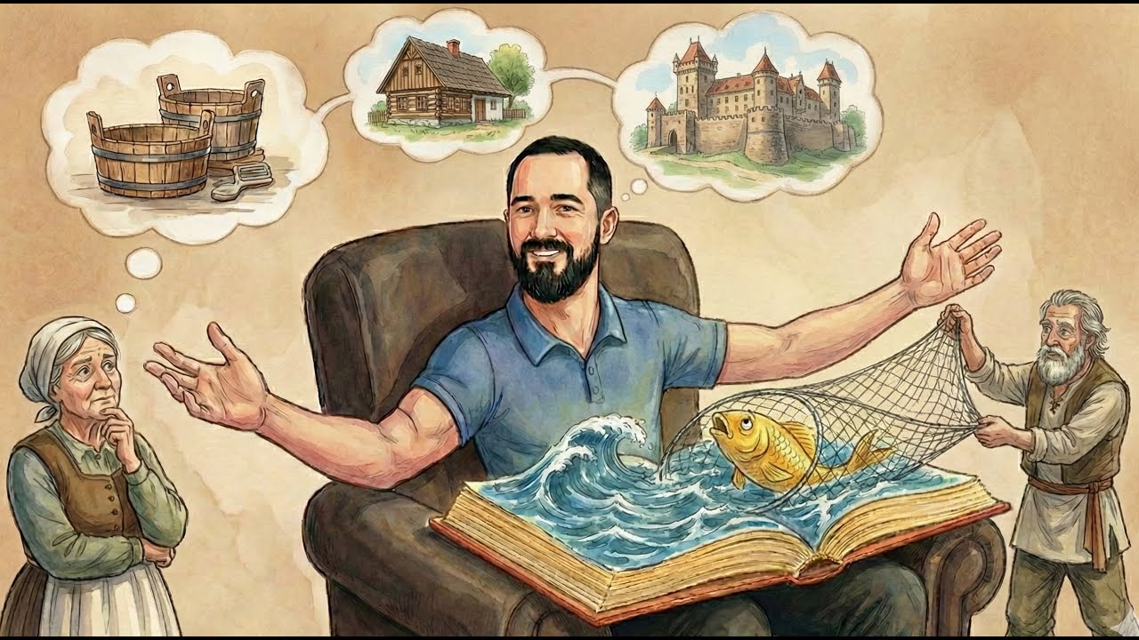 O rybáři a zlaté rybce 🐟 – Audio pohádka na dobrou noc (čte Táta)