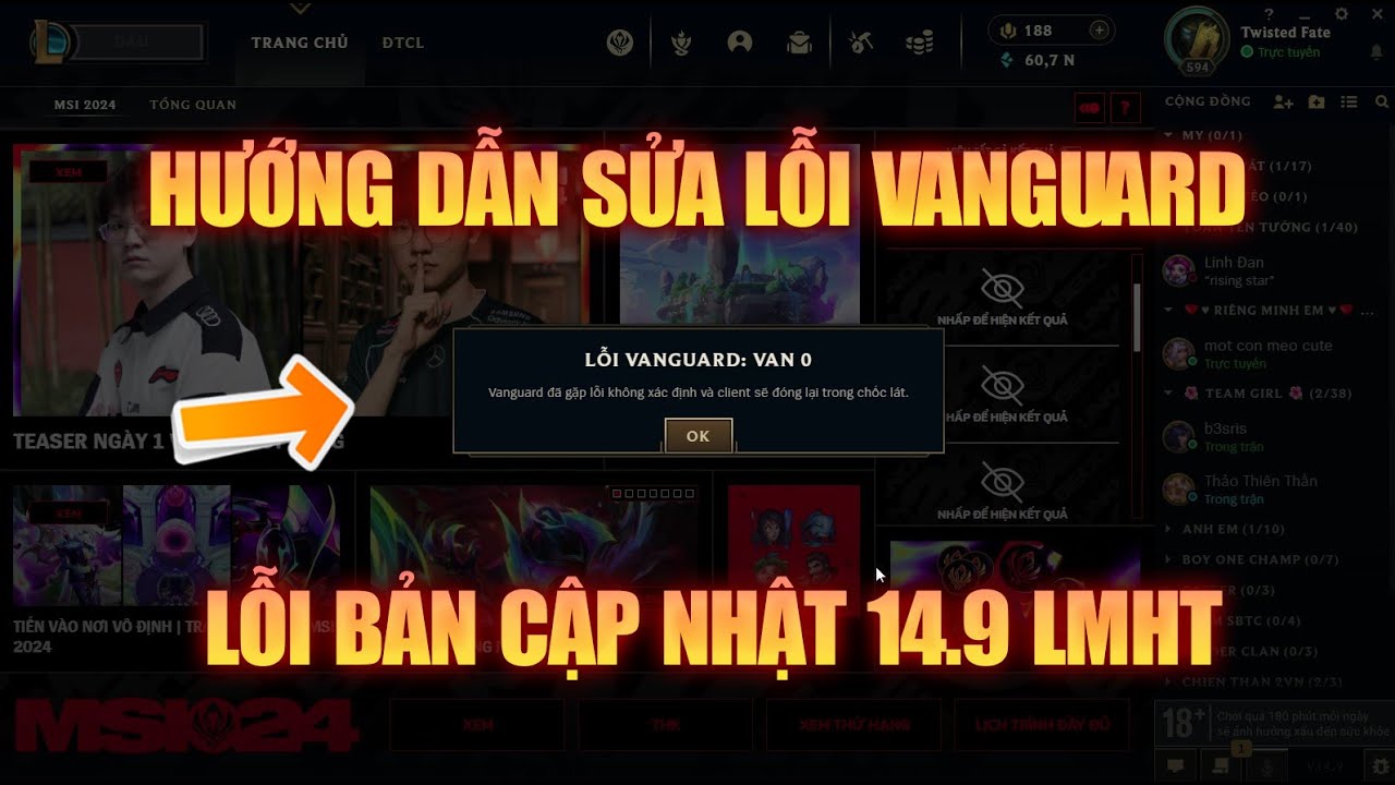 [LMHT] Hướng Dẫn Chi Tiết Cách Sửa Lỗi Vanguard Liên Minh Huyền Thoại Ở Bản Cập Nhật 14.9 !!