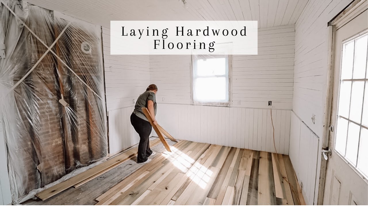 Laying Hardwood Flooring | Reclaimed Poplar Flooring | DIY Farmhouse Renovation