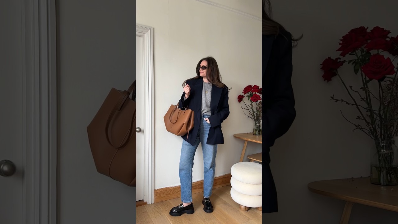 get dressed with me - size uk10-12 - in my favourite jeans & oversized blazer #springstyle