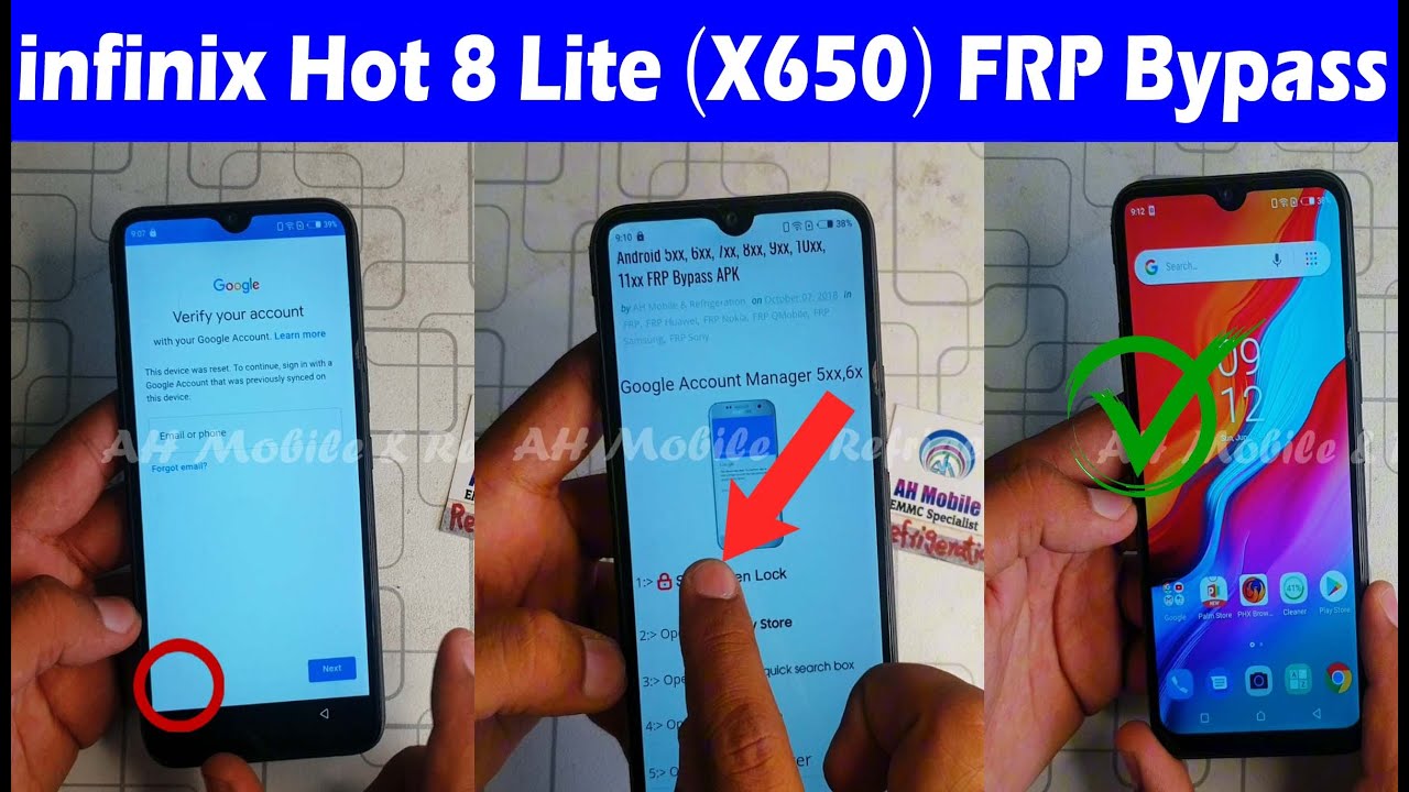 infinix Hot 8 Lite (X650) FRP Bypass Without PC