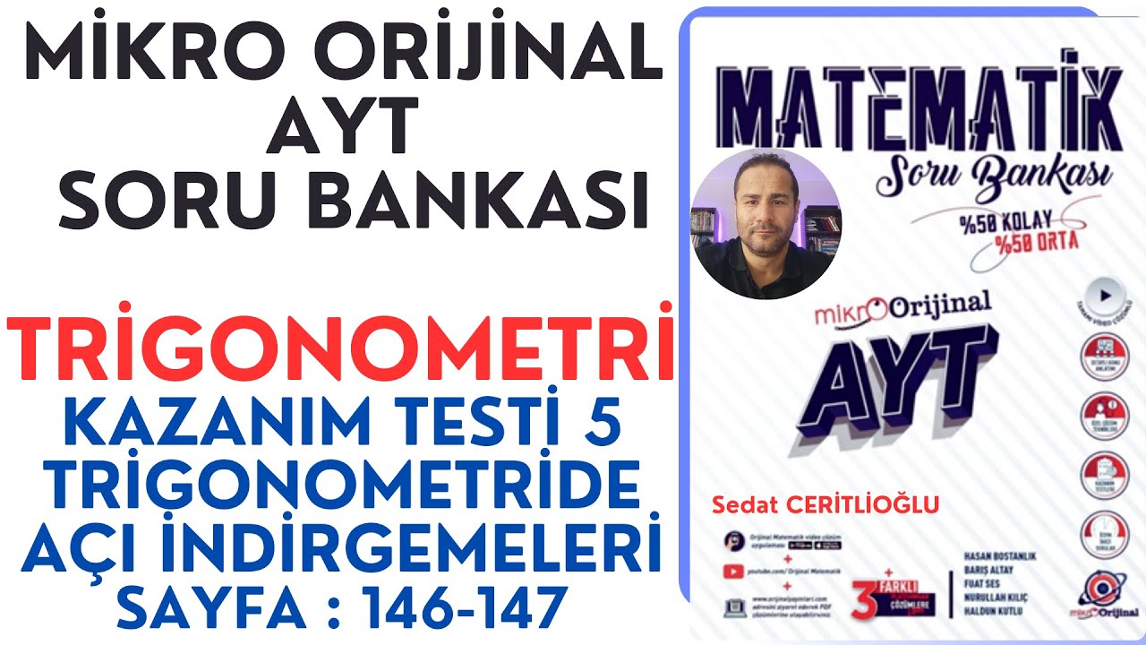 TRİGONOMETRİ | MİKRO AYT SORU BANKASI SYF:146-147 | #orijinalmatematik #mikroorijinal# yks2024