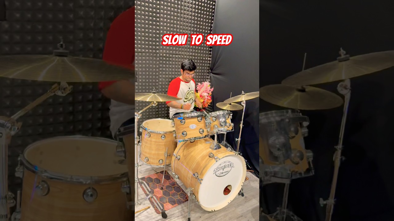 Slow To Speed (Drum Set By Rockstar) Janny Dholi #trending #shorts #drums