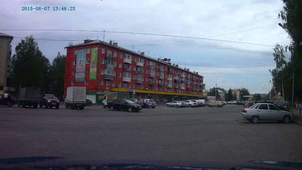 Город Осинники 2015г. Поездка на автомобиле по городу.
