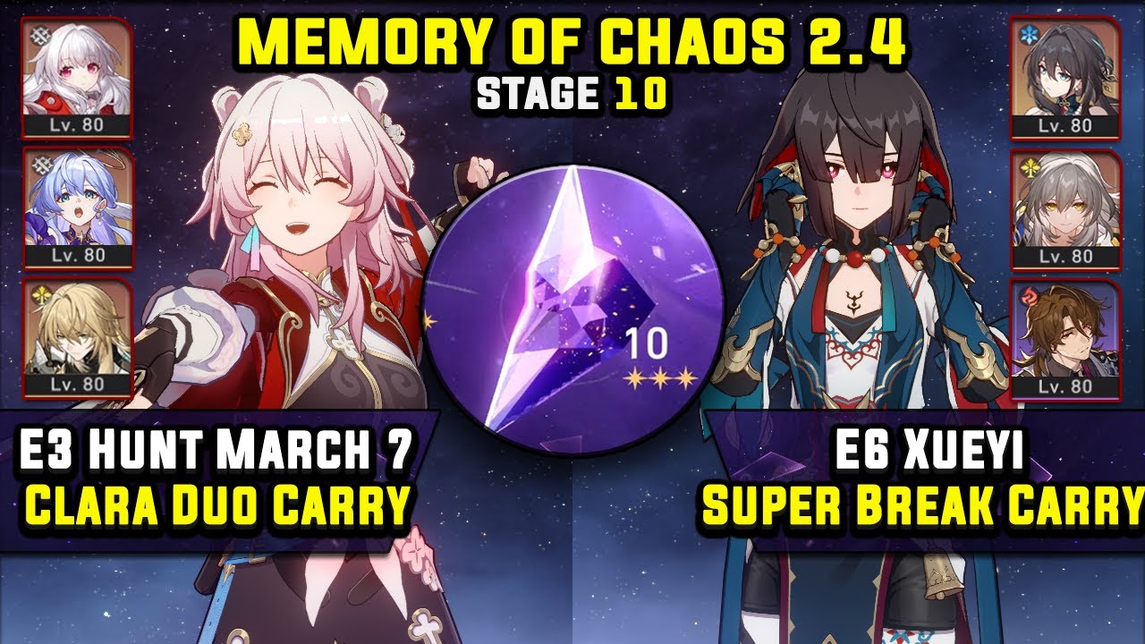 E3 Hunt 7 марта Клара и E6 Xueyi Super Break (3 звезды) | Memory Of Chaos 10 Honkai Star Rail 2.4