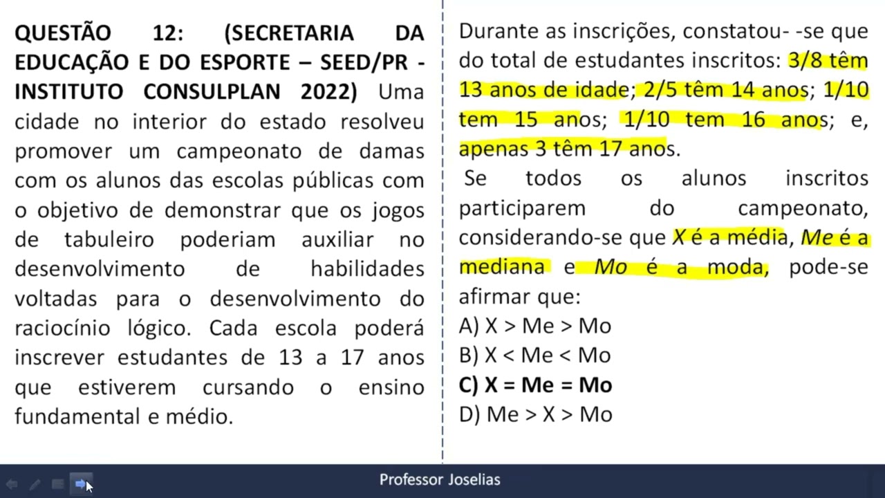 AULA 03 QUESTÕES DE MATEMÁTICA CONSULPLAN   PROFESSOR JOSELIAS