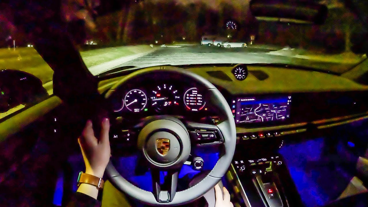 2022 Porsche 911 Carrera - POV Night Drive (Binaural Audio)
