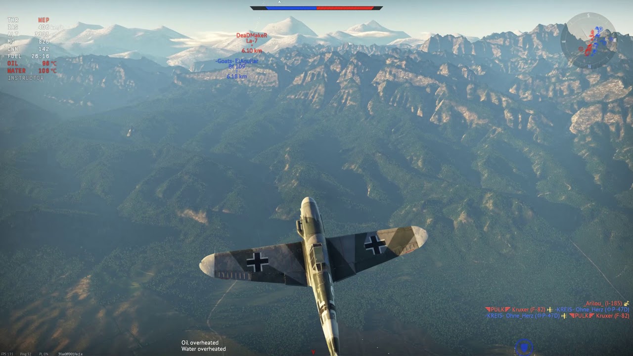 War Thunder Bf109-G2/trop energy fighting