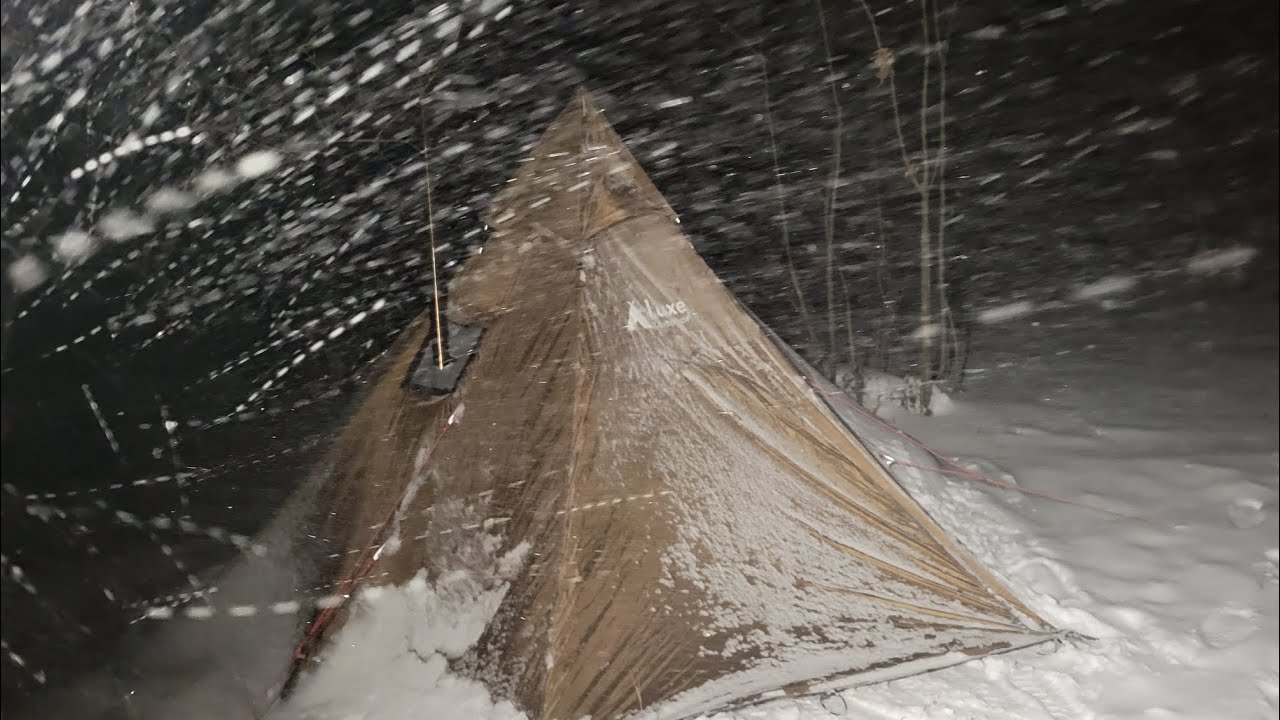THUNDER SNOW | LIGHTNING | COYOTES | HOT TENT CAMPING