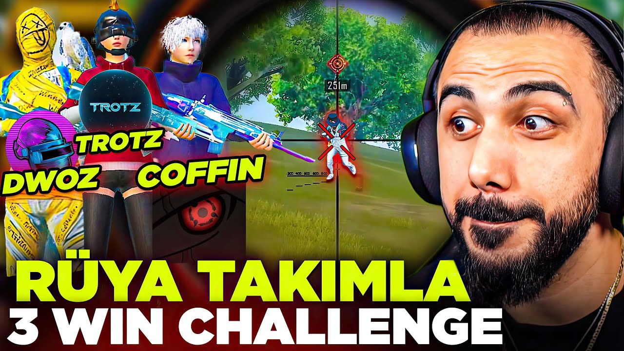 RÜYA TAKIMLA ARKA ARKAYA 3 WIN ALMA CHALLENGE! w/ COFFIN, DWOZ, TROTZ | PUBG MOBILE