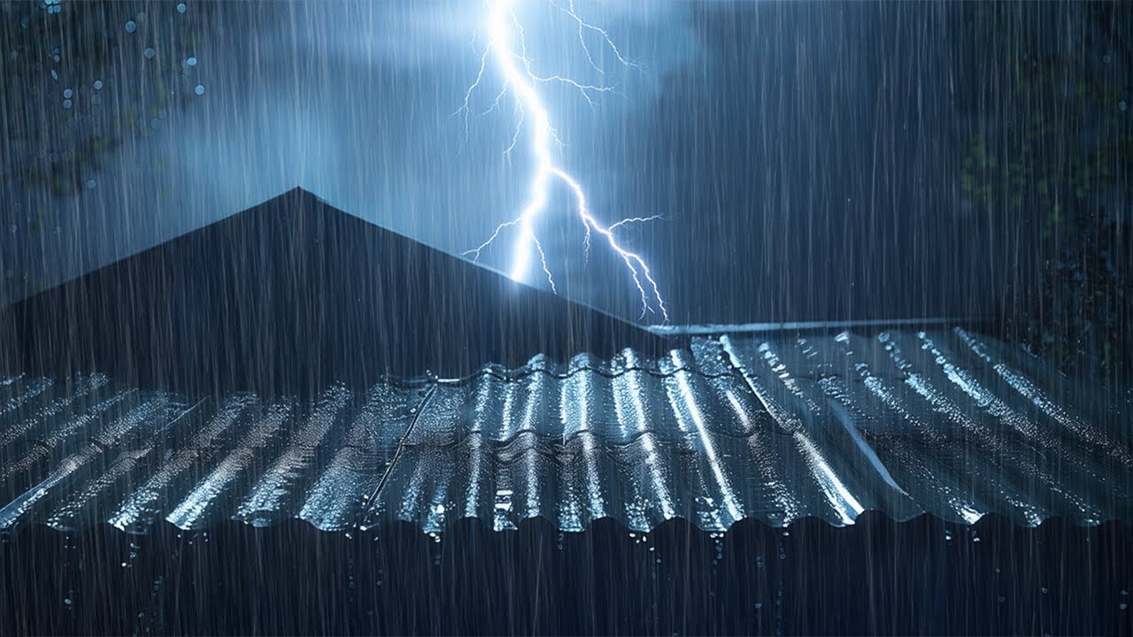 No Ads Rain Sounds – Stormy Night Rain on Tin Roof for Insomnia, Overthinking & Deep Sleep