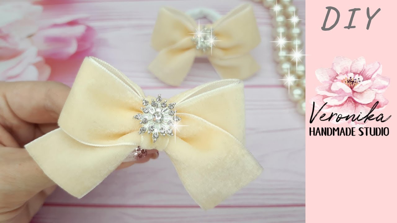 Нежные бантики проще простого из бархатной ленты 2,5 см 🎀 Velvet ribbon bow 🎀 Laço de veludo
