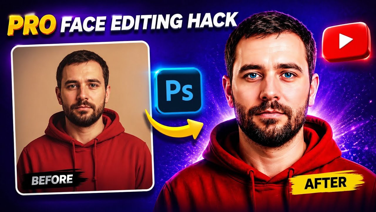 Photoshop Face Editing Hack for Thumbnails | Perfect Smooth Skin Effect