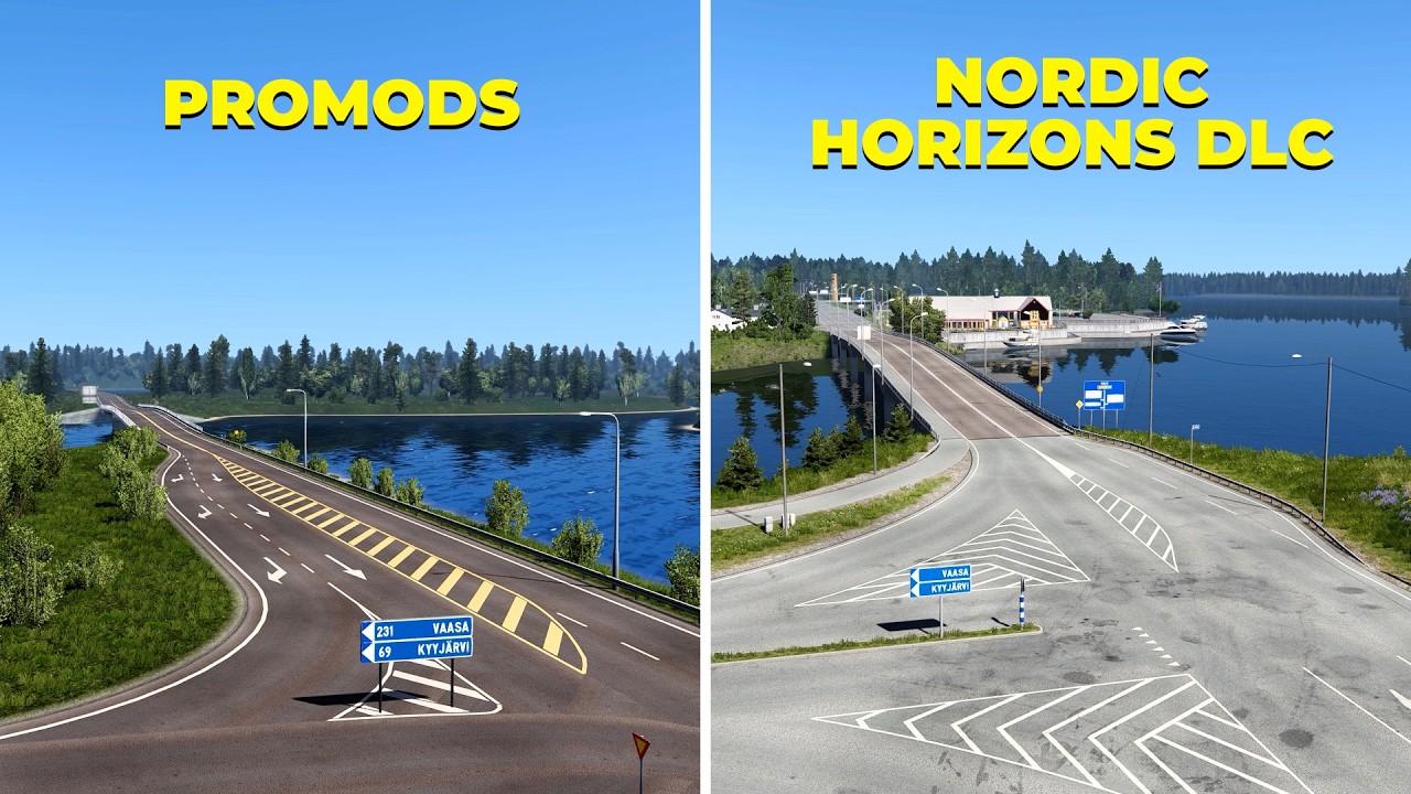 ProMods vs Nordic Horizons DLC - ETS2 Comparison