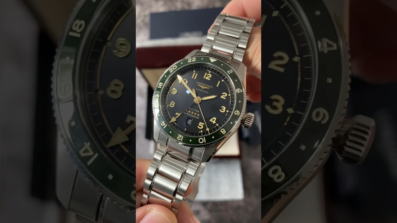 Longines Spirit Zulu Time 42mm. #longines #longinesspirit #zulutime #gmtwatch #greenbezel