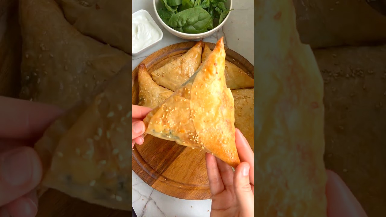 Crispy Rice Paper Pockets with Spinach & Cheese 🧀🥬 (Gluten-Free!)