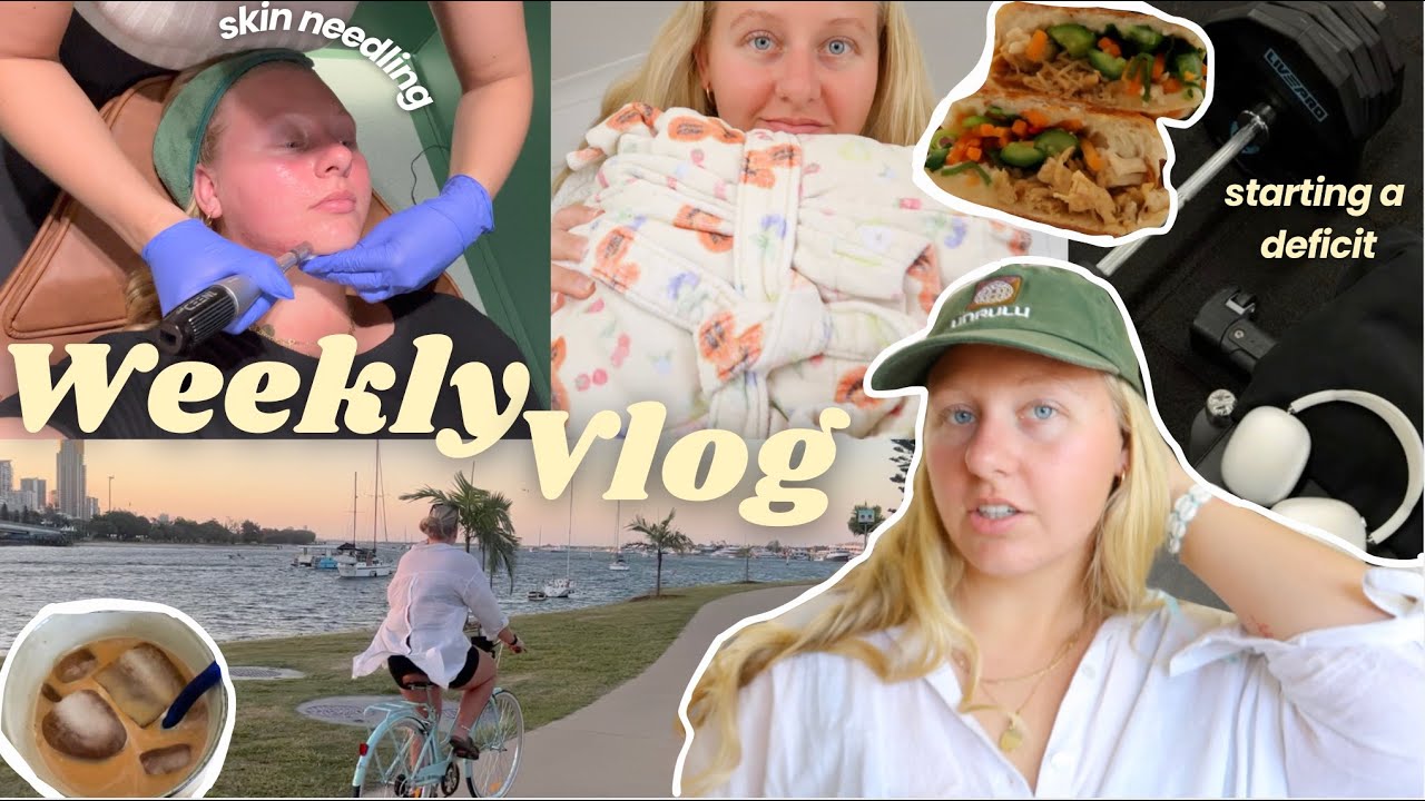 [weekly vlog] Starting a deficit 💪🏽what I'm eating 🍎🍦 skin needling & confidence chats 😊 ✨
