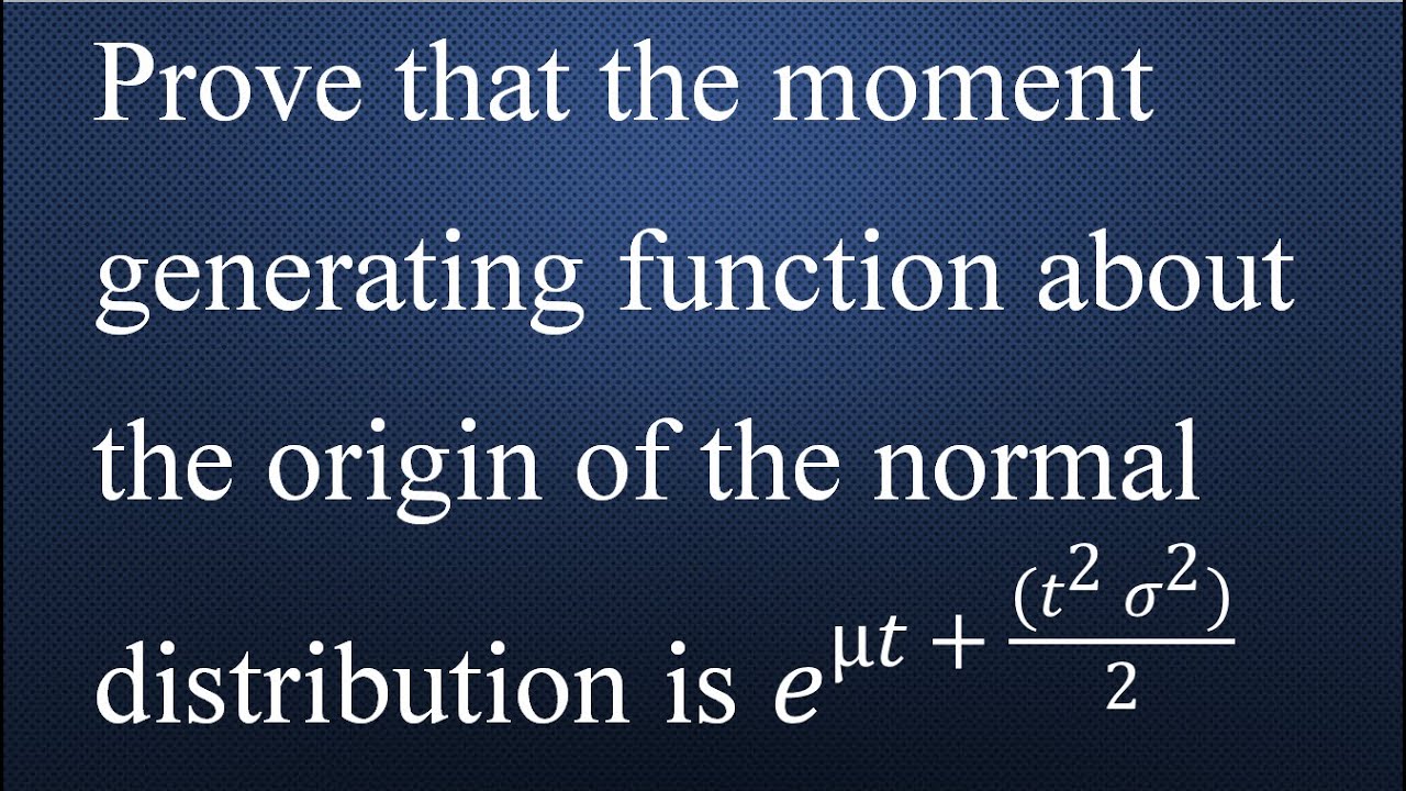 MA3355 | MA3391 | MA3303 | Moment generating function of Normal distribution | Tamil