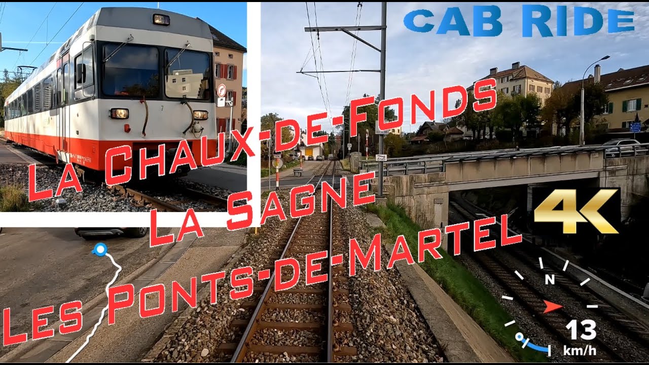 CAB RIDE 4K : La Chaux-de-Fonds vers Les Ponts-de-Martel / Driver’s Eye View