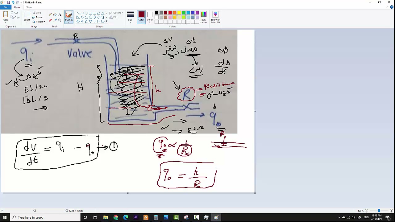 Section 2 Liquid level mathematical modeling