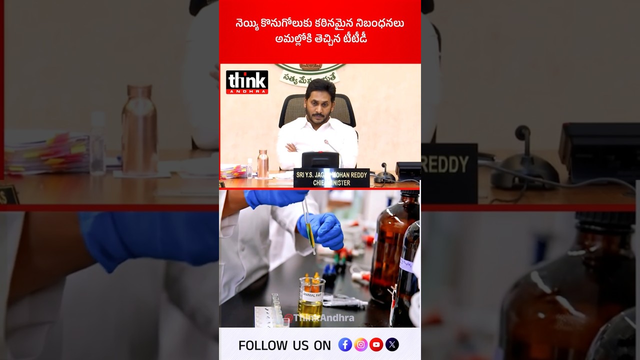 నెయ్యి కొనుగోలుకు కఠినమైన నిబంధనలు అమల్లోకి తెచ్చిన టీటీడీ! #tirumalaladdu #pureghee #chandrababu