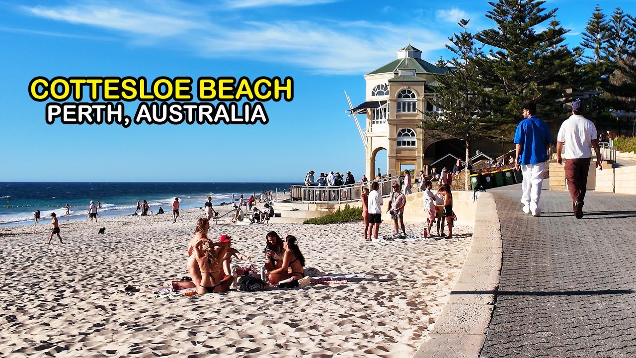 COTTESLOE BEACH, Western Australia - Walking Tour Along The Coastline - 4K