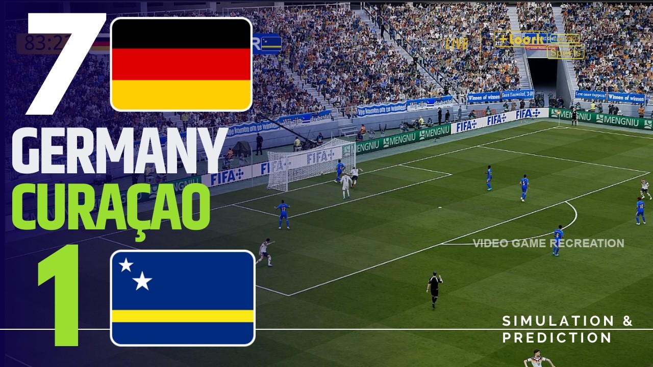 ⚽ Germany 7-1 Cura&ccedil;ao Highlights | 2026 World Cup Video Game Simulation and Recreation