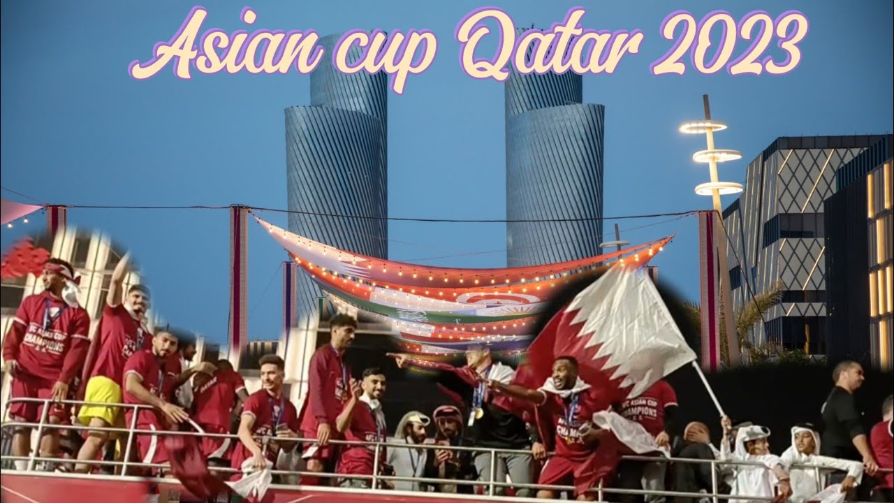 Celebration as Asian cup champion Qatar parade ||Qatar champion team parade at Lusail Boulevard