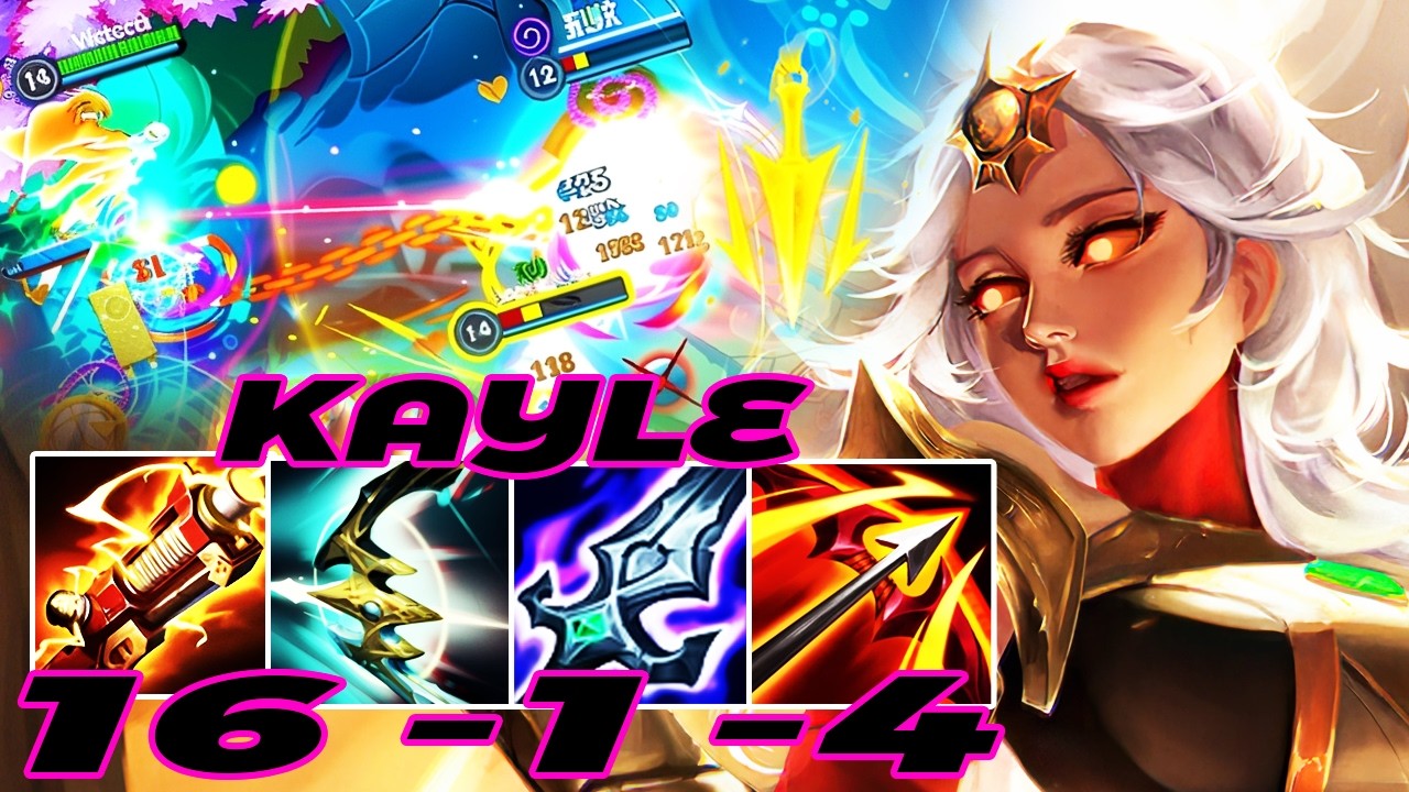WILD RIFT KAYLE ADC GAMEPLAY | 16 -1 -4 MVP | KAYLE BUILD RUNES