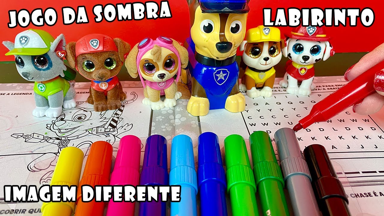 De Quem &eacute; a Sombra, Imagens Iguais, Labirinto e Jogo Das Diferen&ccedil;as Patrulha Canina
