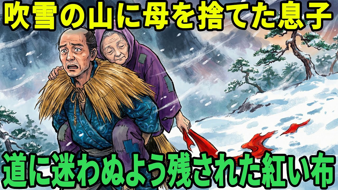 吹雪の山へ母を捨てに行った長男。母が裂いた“紅い小袖”が、すべてを変えた | 野談 | 伝説 | 昔話 | 説話 | 民話