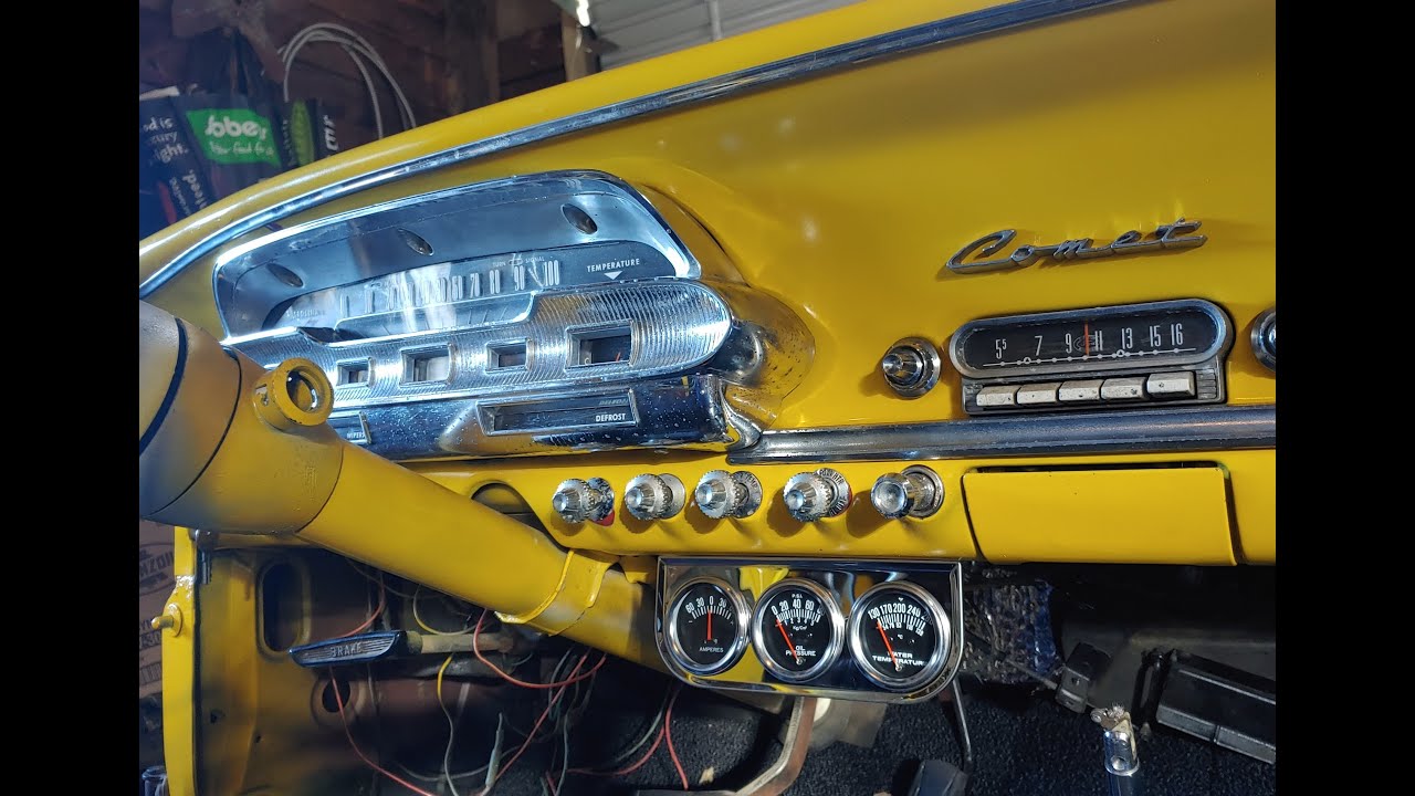 Gauge Cluster and dash. 62 Comet gets its instrument cluster re installed.