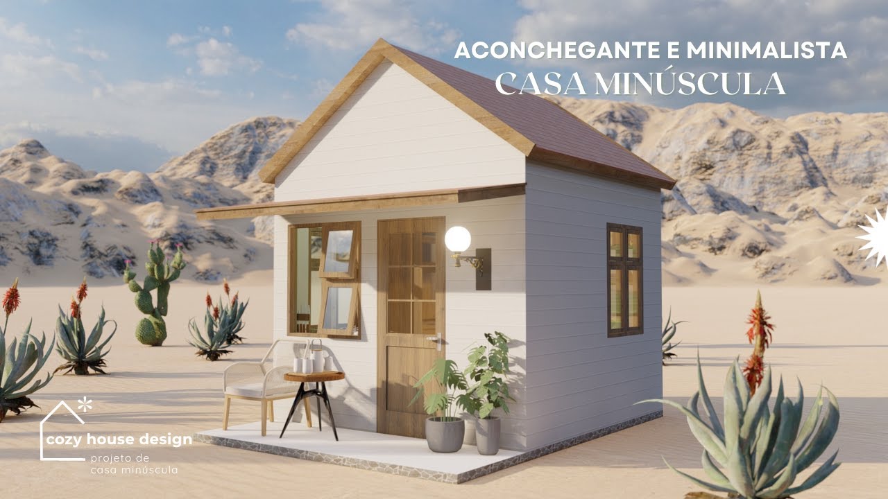 Simples 3x4m (129sqft) Projeto de casa minúscula: aconchegante e minimalista | Planta baixa gratuita