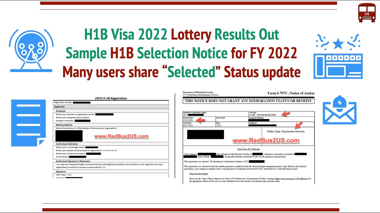 H1B Visa 2022 Registrations Lottery Results are out. Sample Selection Notice, FAQs