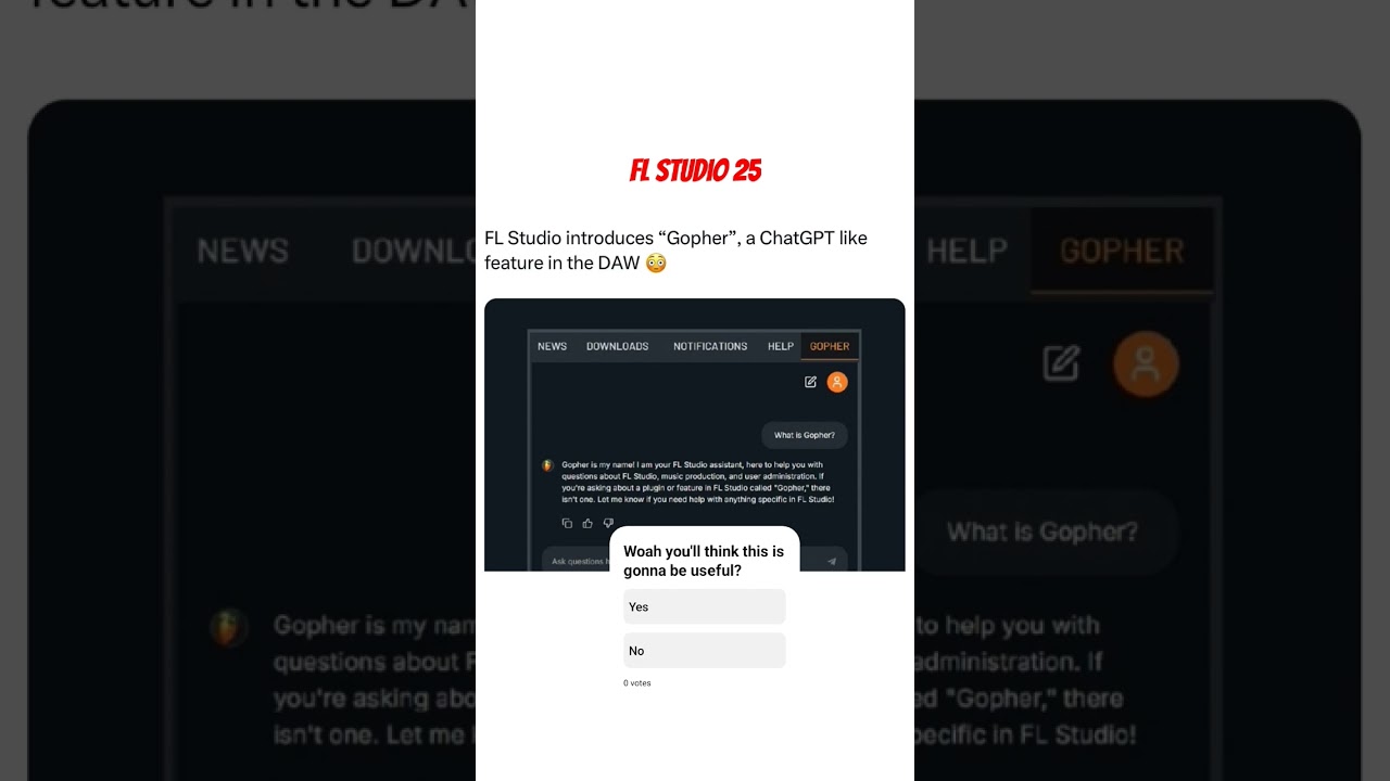 FL Studio 25 - Gopher A Chat GPT like feature