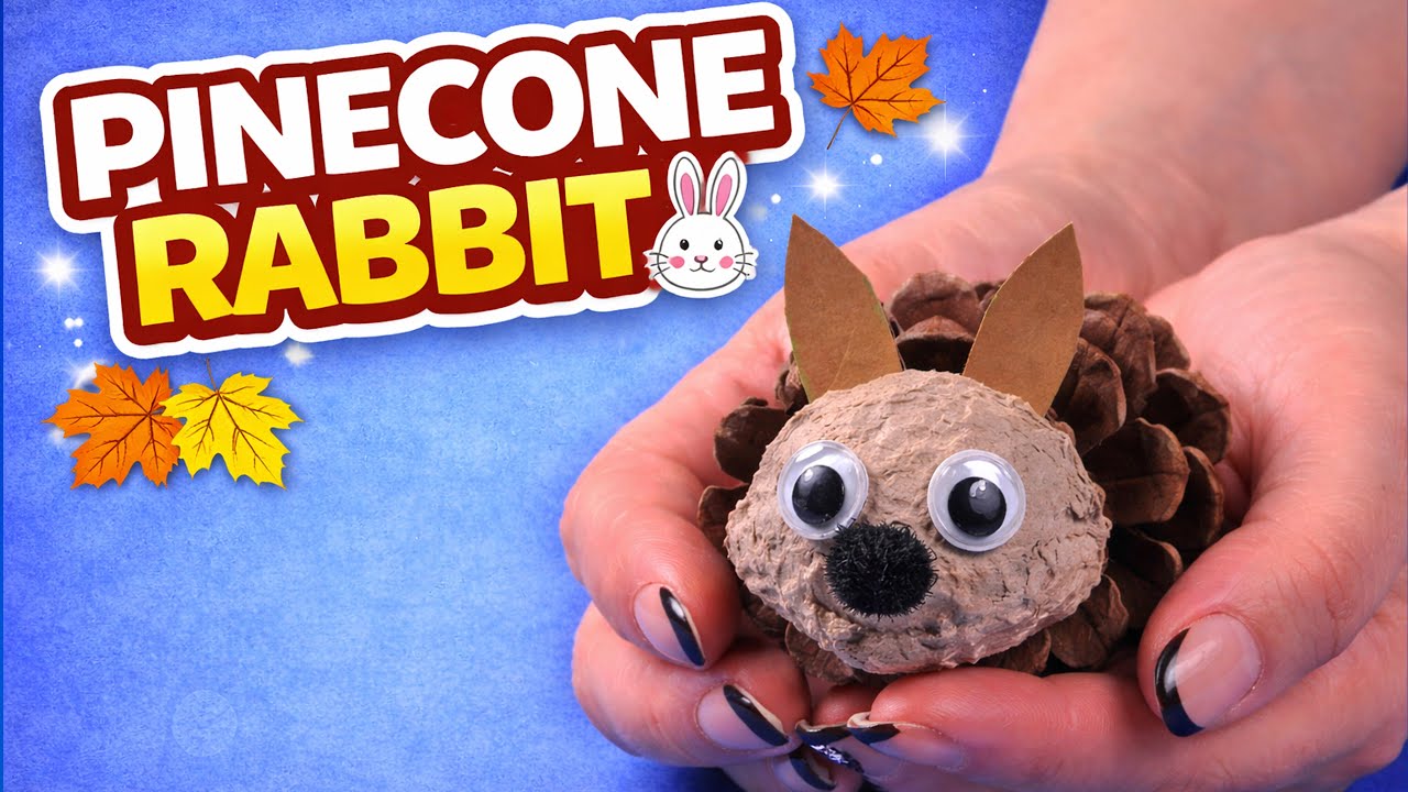 IY Pinecone Rabbit Craft 🐰 | Easy Nature Craft for Kids #diy #craft #craftyfun #kids