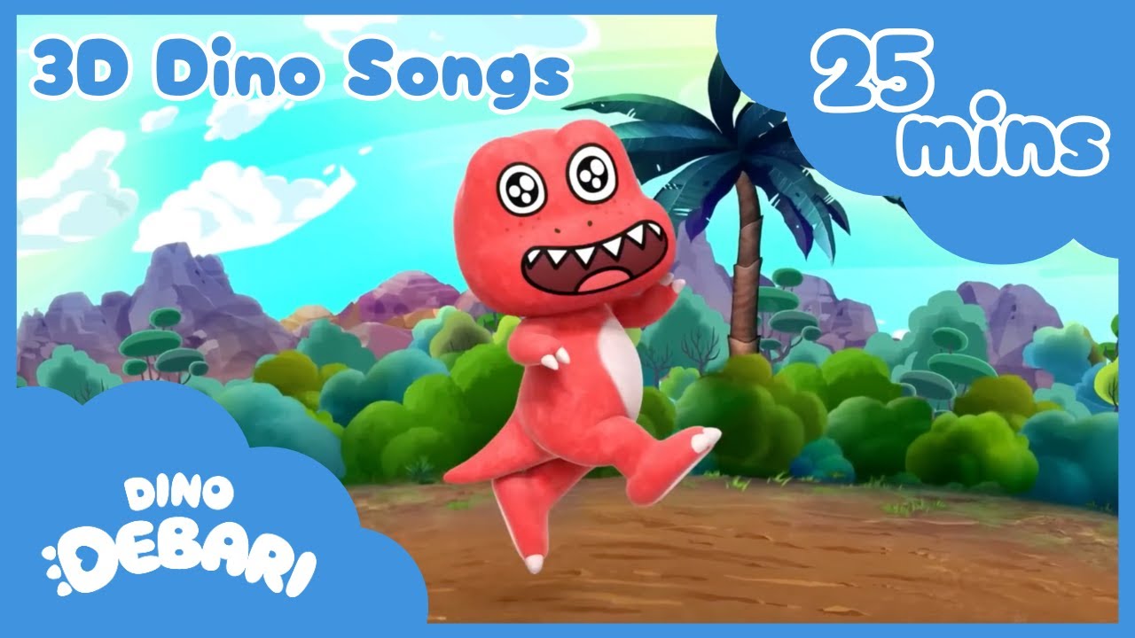 🦖 3D Dino Songs! Let's sing Along with Debari🦖 | Nursery Rhymes & Kids Songs | DebariTV